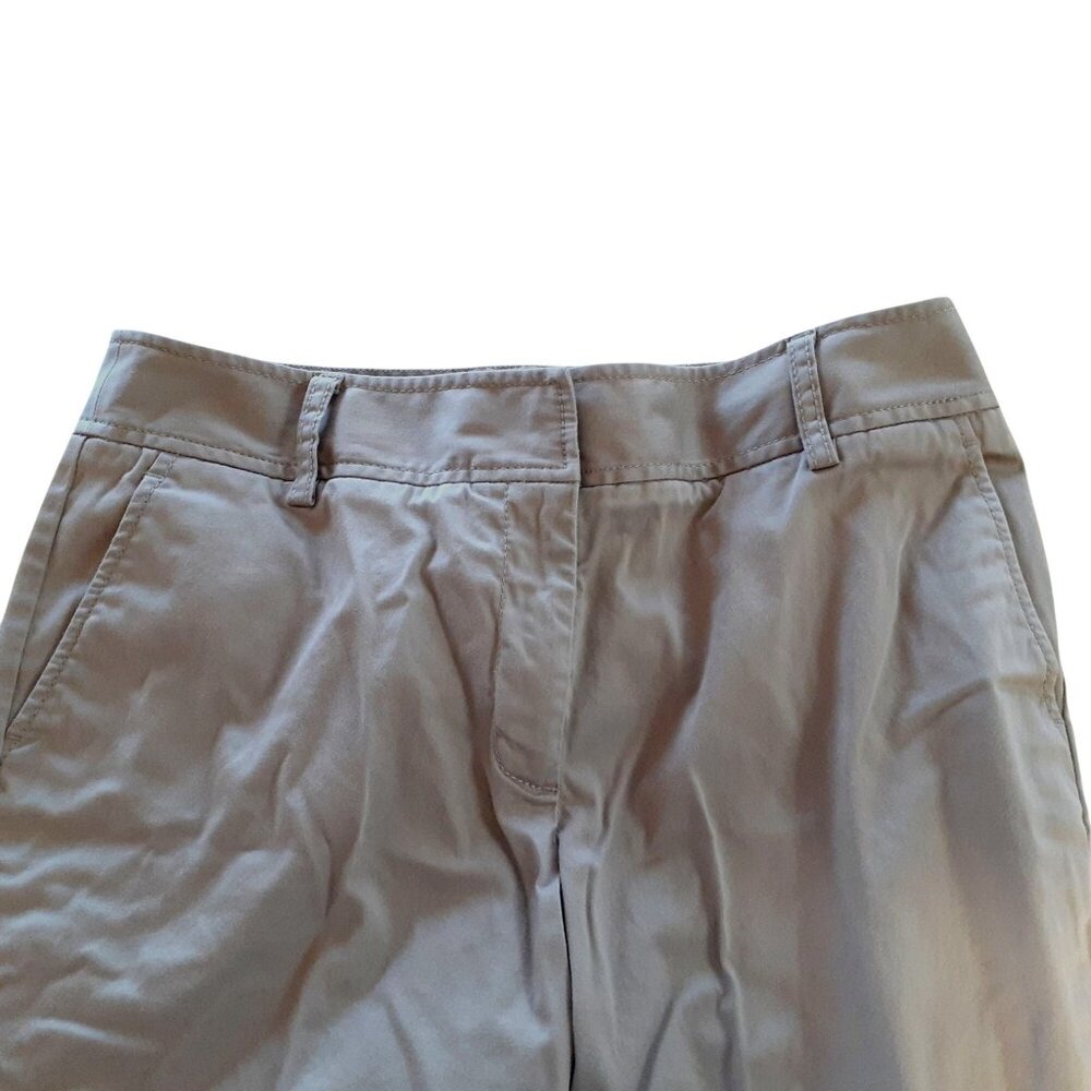 Liz Claiborne Audra Womens Straight Leg Pants Size 12S Beige Cotton Blend - Picture 3 of 6